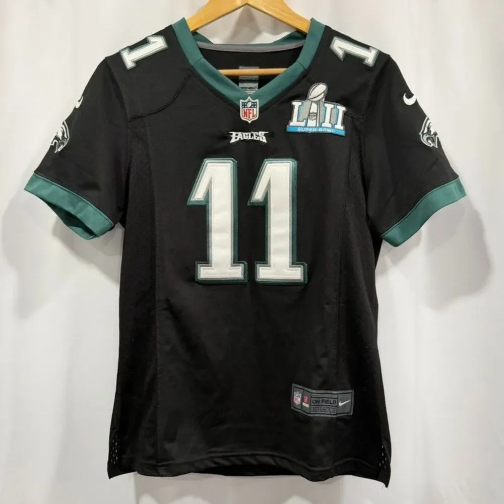 Nike Woman's M Philadelphia Eagles Carson Wentz Super Bowl LII Jersey Black 605